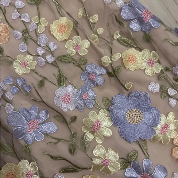 Showpo Floral Embroidered Dress - Purple and Pink - Picture 4 of 9